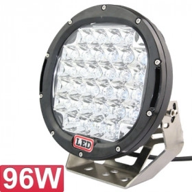 Farol de led 8 ½ polegadas  32 leds 96 W , lente acrílica, USA Ideal para Land Rover Defender, Troller, Wrangler - Moldu