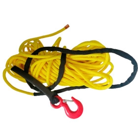 Corda sintética 12 mm com 28 Metros para Guincho de Até 12.000 Libras Certificada e com Proteção  UV - Cor Amarelo