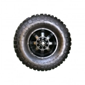 Jogo com 4 pneus BF BfGoodRich MT com 5.000 KM rodados - Semi novos + 4 rodas de liga leve, semi novas,6 furos de 139,7