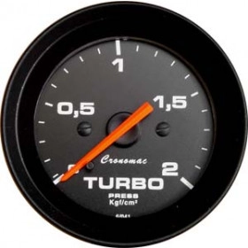 Pressão do Turbo 1 Kgf/cm² ou 2Kgf/cm²  - ø=60mm - Cronomac Street Preto