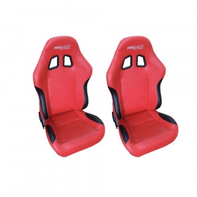 Par de Bancos Concha Reclinável Vermelho com Preto X1 Seat – AUS - Feito em Espuma Injetada - importado acompanha trilho