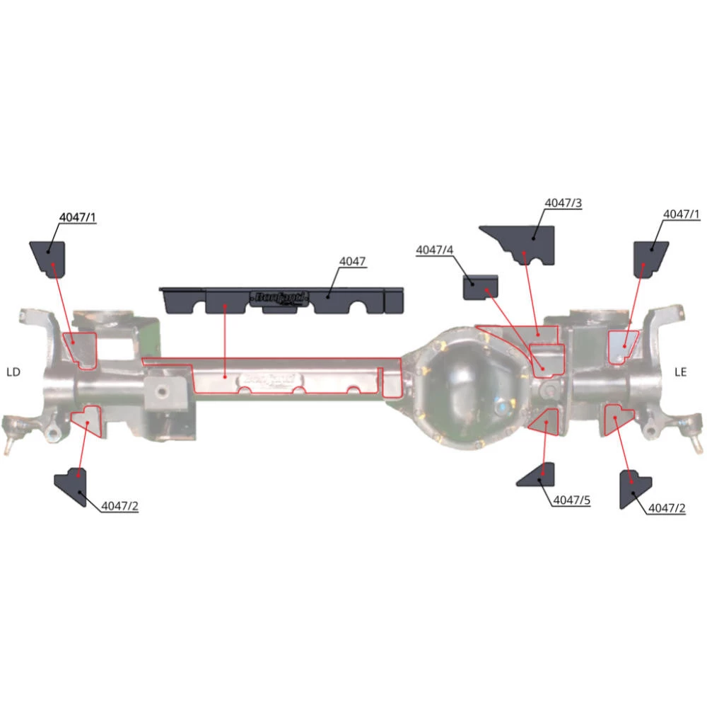 Conjunto de Reforço Diferencial Dianteiro para Troller 2015 2016 2017 2018  2019 2020