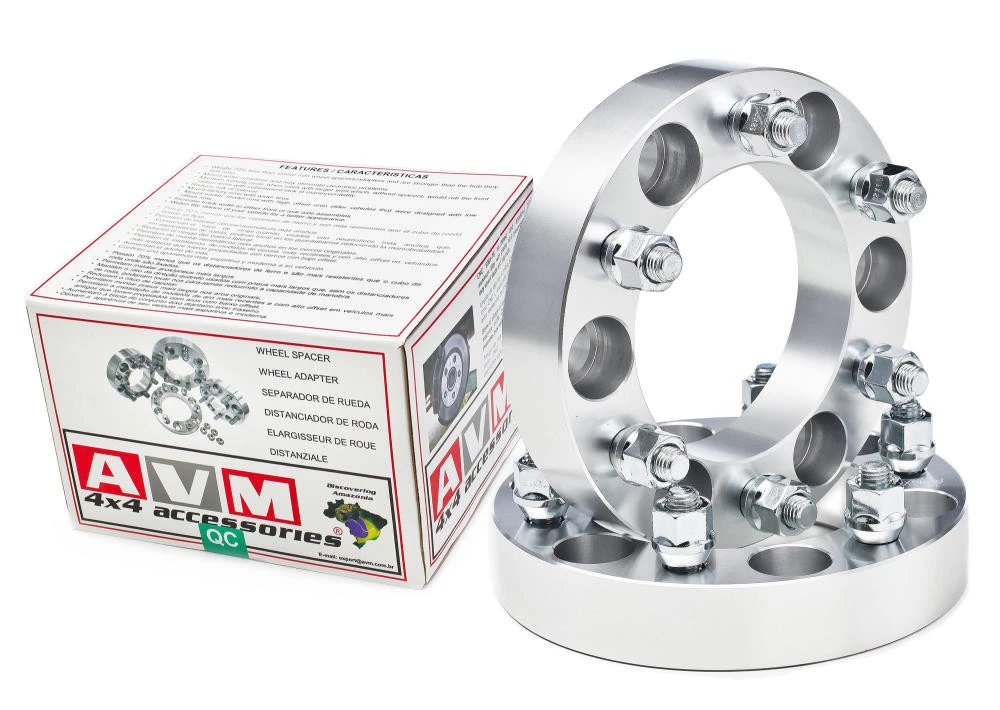 Espaçador / Alargador de Roda AVM 5S071 5x100 1.1/6" (30,00mm) Rosca 14mm x 1.5 para Volkswagen Cross Fox