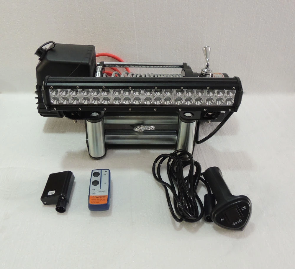 COMBO: Guincho 12.000lbs Elétrico + Dissipador de calor + 2 Controles + Farol de LED tipo Barra com 36 Leds / 439mm + Su
