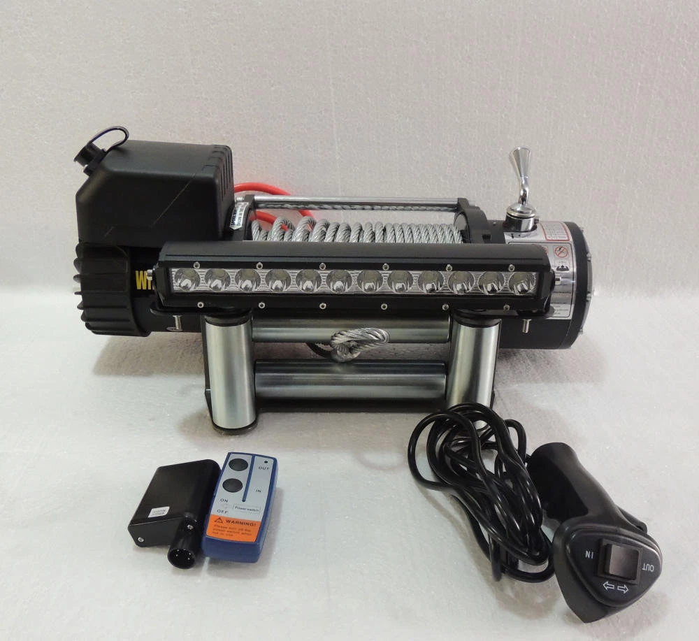 COMBO: Guincho 12.000lbs Elétrico + Dissipador de calor + 2 Controles + Solenoide Blindado + Farol de LED 12 Leds 60w 33