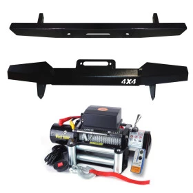 Combo Para-choque diant. Jeep Willys com Mesa de guincho + Parachoque Tras. + Guincho 9.000lbs Winch c/ Controle Remoto