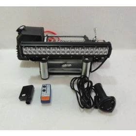 COMBO: Guincho 12.000lbs Elétrico + Dissipador de calor + 2 Controles + Farol de LED tipo Barra com 36 Leds / 439mm + Su