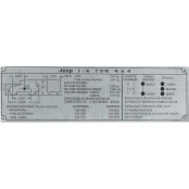 Placa / Plaqueta Militar para Jeep Willys, Rural e F-75 - 3 marchas - Cor Alumínio