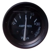 Relogio indicador medidor amperes 52mm fundo preto ponteiro branco aro preto para Jeep Willys