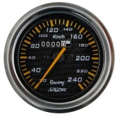 Velocímetro Mecânico 0-240 Km W=1,00 ø=100mm  Carbono  (W92.201R) 
