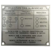 Plaqueta em inox de Identificação da posição das marchas Jeep willys 4M