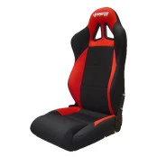 Banco esportivo Concha / Reclinável BA25 San Marino em Courvin Preto / Vermelho - Adaptável em Todos os Veículos