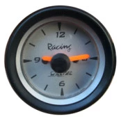 Relogio Marcador de Hora Fundo Aluminio, Ponteiro Laranja e Aro Preto