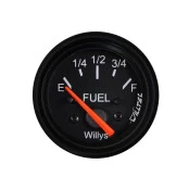 Relogio Medidor de Combustivel Fundo preto / Ponteiro laranja / Aro preto para Jeep Willys / Rural e F-75