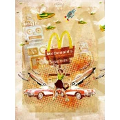 Quadros Decorativos Retro (Imagens Retro) - Tema: Mac Donald's Billions - Ref: 7120/SA