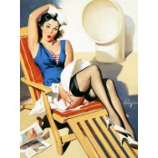 Quadros Decorativos Retro (Imagens Retro) - Tema: Pin-Up - Navio - Ref: 7117/SA