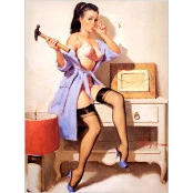 Quadros Decorativos Retro (Imagens Retro) - Tema: Pin-Up Quadros - Ref: 7072/SA