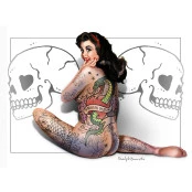 Quadros Decorativos Retro (Imagens Retro) - Tema: Pin-Up Tatuagens - Ref: 7060/SA