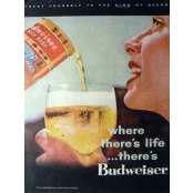 Quadros Decorativos Retro (Imagens Retro) - Tema: Budweiser Where there's life - Ref: 7047/SA