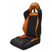 Banco esportivo Concha / Reclinável BA25 San Marino em Courvin Preto / Laranja - Adaptável em Todos os Veículos