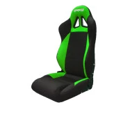 Banco esportivo Concha / Reclinável BA25 San Marino em Courvin Preto / Verde limão - Adaptável em Todos os Veículos