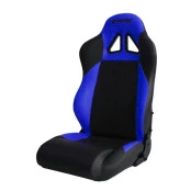 Banco esportivo Concha / Reclinável BA25 San Marino em Courvin Preto / Azul - Adaptável em Todos os Veículos