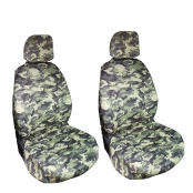 Par de Capas de Banco  Universal, feita em Neoprene, se ajusta ao Banco dianteiro do Veículo - Camuflada