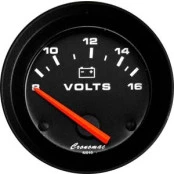 Voltímetro 52mm 12V Linha STREET Fundo Preto com Ponteiro Laranja