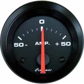 Amperímetro 52mm Cronomac Street Alternador Bateria 50 Amp.- Fundo Preto - Ponteiro Laranja