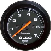 Relógio / Manômetro Indicador de Pressão De Óleo 52mm / 7Kg Ponteiro Laranja - Cronomac Street