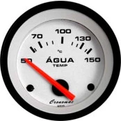 Termômetro Elétrico de Água Cronomac Street 52mm / Fundo Branco - Ponteiro Laranja