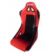 Banco esportivo Concha / Fixo BA11 San Marino em Courvin Preto / Vermelho - Adaptável em Todos os Veículos