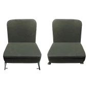 Banco Dianteiro Militar para Jeep Willys / Rural / F-75 com forração em Lona Verde (O Par)