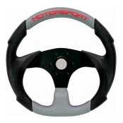 Volante Esportivo Preto com Cinza com cubo para todos os veículos diâmetro 330 mm 