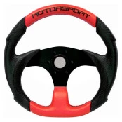 Volante Esportivo Preto com Vermelho com cubo para todos os veículos diâmetro 330 mm
