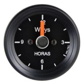 Relógio Marcador de Hora Fundo preto, Ponteiro Laranja e Aro Preto para Jeep Willys - Todos os Anos