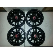 Jogo com 04 rodas de liga leve 16x8 6 furos black com 139,7 off set - 10 Semi novas - roda de mostruário