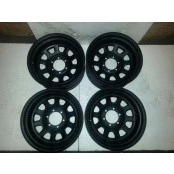 Jogo com 4 rodas 16x10 6 furos de 139,7  off set negativo - 25
