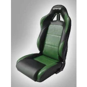 Banco esportivo Concha sem Reclinador BA22/21 San Marino em Courvin Preto com Verde - Adaptável em Todos os Veículos