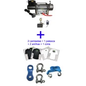 Guincho Elétrico WINCH 16.000lbs 12v Capacidade de Carga 7240 Kg + 1 controle sem fio + 1 controle com fio + 2 Brindes C