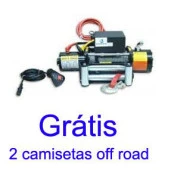 Guincho Elétrico Winch 9.000lbs 12V Capacidade de Carga 4310kg + UM CONTROLE REMOTO SEM FIO + Grátis 2 camiseta off ro