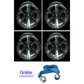 5 Roda Prata e diamantada 5 furos FortWell em liga leve especial na medida 15x8,5 off set negativo -28 reforçada para trilha ( serve em Jeep, F1000, Suzuki, Niva, Vitara ) + Grátis 1 cinta 4 toneladas