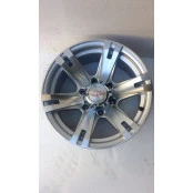 Roda de liga leve 16x8 reforçada  6 furos de 139.7 cor prata Peça única de expositor 