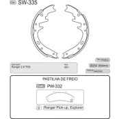 Sapata - 280x64 - Ford Ranger /Explorer - SW 335