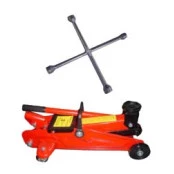 Combo Macaco Jacaré na cor vermelha para veículo 2 toneladas + BRINDE 1 Chave de Roda