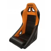 Banco esportivo Concha / Fixo BA11 San Marino em Courvin Preto / Laranja - Adaptável em Todos os Veículos