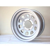 Roda c/ Beadlock modelo Daytona PRATA Estilo Mangels 16x7, 5 furos de 139,7 Willys, Rural, F75, F1000, Niva, Suzuki Samurai / Vitara