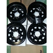Combo 4- Roda de Liga Leve Fortwheel 15x8 na cor black / Diamantada 6 furos de 139,7 off set -27 negativo modelo orion I