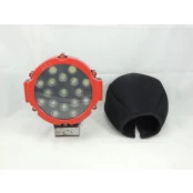 Farol de Milha Led com Armação Vermelha com 51W / 17 LEDs  - 200 mts de Alcance Fog Lights AUS - Corporation ( 21 cm ) p