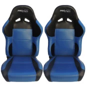 Par de Bancos Concha Reclinável Azul com Preto X1 Seat – AUS - Feito em Espuma Injetada - importado acompanha trilhos un